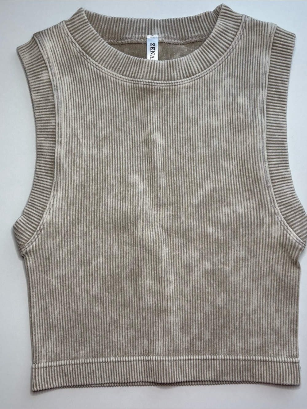 Zenana Set of 2 Stone Washed Ribbed Seamless Crop Tanks L/XL New - Picture 8 of 9